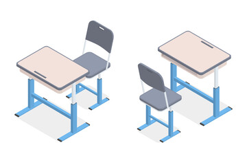 Isometric school desk