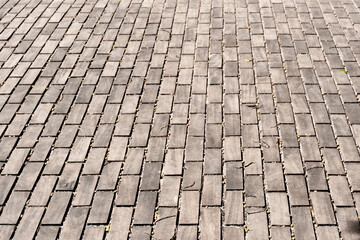 Texture of wooden pavement near House of the Governor of Cuba in Armory Square of Old Havana