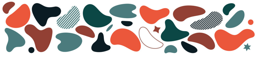 Abstract blotch shape. Liquid shape elements. Set of modern graphic elements. Fluid dynamical colored forms banner. Gradient abstract liquid shapes. Vector illustration.	