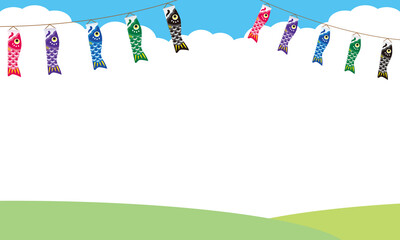 2022-133空を泳ぐ鯉のぼりフレーム