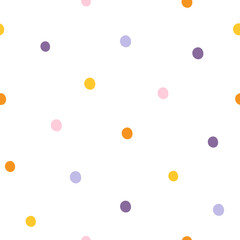 Retro colored dots abstract seamless repeat vector pattern