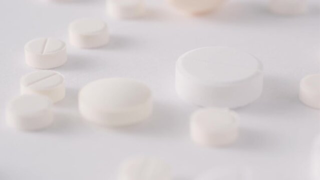 Pills on white background