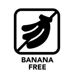 Square frame banana free icon, one of the food allergy icons set	
