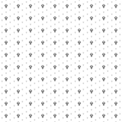 Square seamless background pattern from black astrological pluto symbols are different sizes and opacity. The pattern is evenly filled. Vector illustration on white background