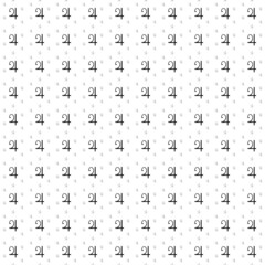 Square seamless background pattern from black jupiter astrological symbols are different sizes and opacity. The pattern is evenly filled. Vector illustration on white background