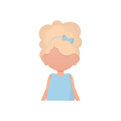 The little girl child is depicted waist deep. Isolated on white background. Vector.