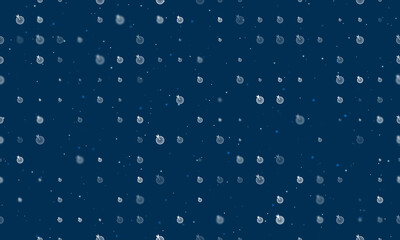 Naklejka na ściany i meble Seamless background pattern of evenly spaced white goal symbols of different sizes and opacity. Vector illustration on dark blue background with stars