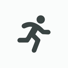 Fototapeta na wymiar man pedestrian fast, rush, run, walk icon vector isolated