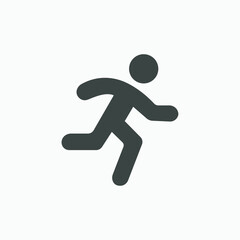 man pedestrian fast, rush, run, walk icon vector isolated