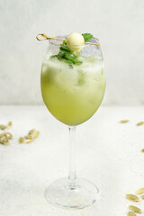 Milk melon Smoothie in glass with mint