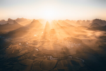 sunrise over the mountains