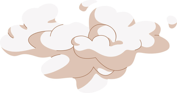 Abstract Smoke or Steam Cloud Cartoon Illustration