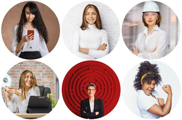Collection - Default Placeholder Business Woman. Office, industry, student, strength.
