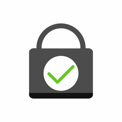 Protection guarantee flat design vector sign