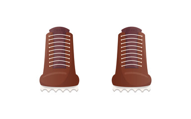 Brown shoes isolated on white background. Cartoon style. Vector.