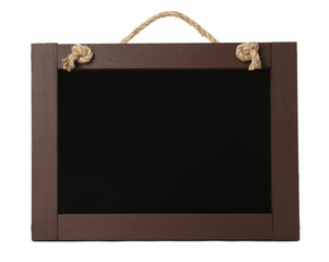 Clean small black chalkboard isolated on white