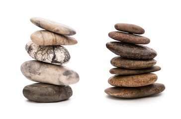 Stones isolated on white background with clipping path.