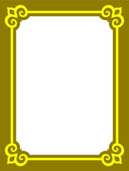 Border frame. Vector olive golden yellow frame isolated on white background