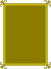 Border frame. Vector olive golden yellow frame isolated on white background
