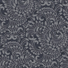  seamless floral monochrom pattern with elegant brush strokes