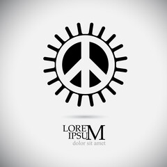 Peace icon isolated . Hippie symbol of peace. Vector