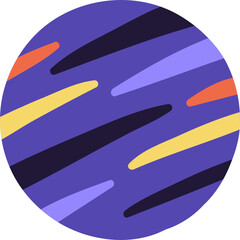 Abstract Doodle Planet Cartoon Illustration