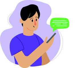 illustration of a person using cell phone