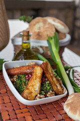 morning breakfast grilled cheese with salad