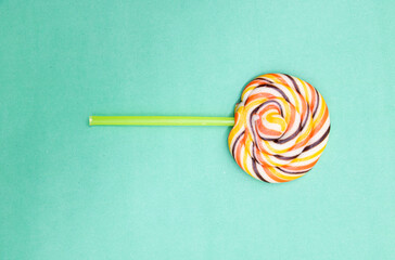 lollipop and candies isolated on background