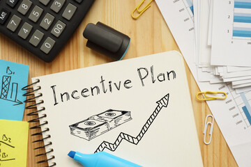 Incentive plan is shown on the photo using the text - obrazy, fototapety, plakaty