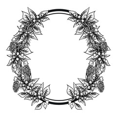 Floral Flower Wreath Hand drawn vector design