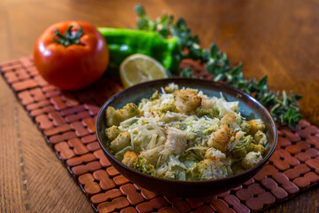 classic Cesar salad with vegetables