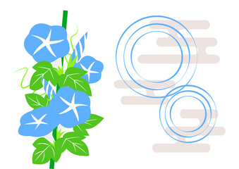 朝顔のイラスト素材