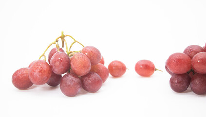 Red grape isolated on white background