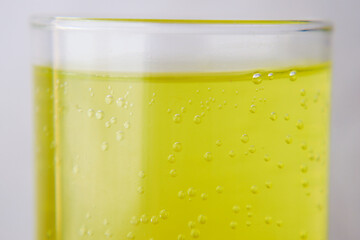  yellow color cold drinks and bubble 