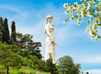 Mother of Georgia monument in spring in Tbilisi