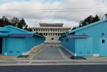 Empty Korean Demilitarized Zone (DMZ), North Korea and South Korea