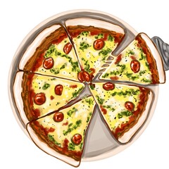 pizza isolated on white