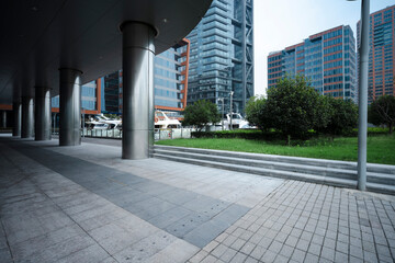 Urban buildings, open spaces and skyscrapers