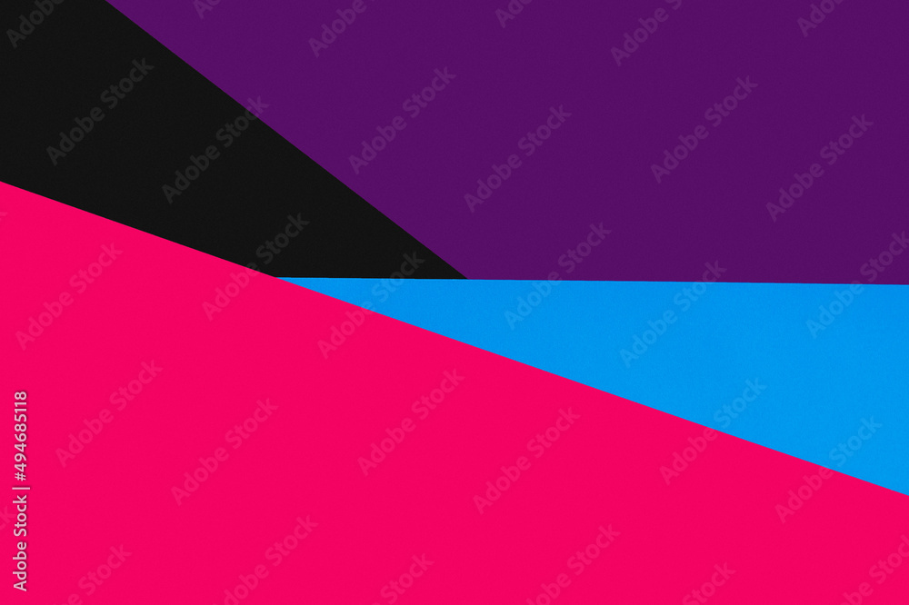 Sticker abstract background with pink, blue, black and purple colors and copy space.