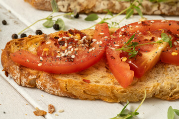 Homemade tomato toast