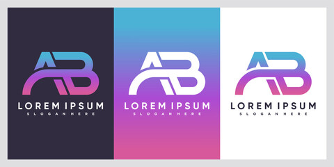 Initial AB logo design with creative modern concept