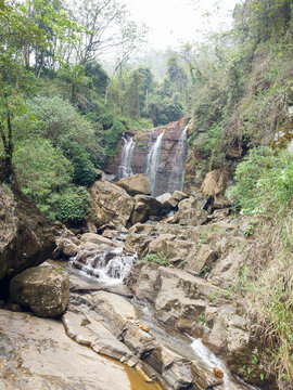 ramboda falls, picture taken in dry season, waterfalls in sri lanka, situated at ramboda pass