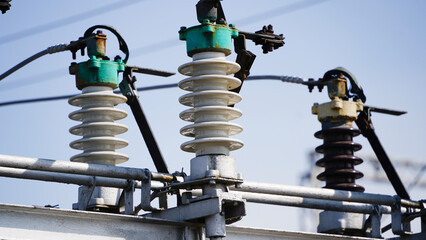 Electrical substation - electrical installation. Reception, conversion and distribution of...