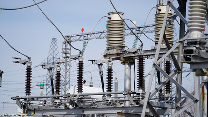 Electrical substation - electrical installation. Reception, conversion and distribution of...