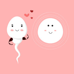 sperm and egg. vector illustration.