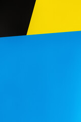 abstract background with blue, yellow and black rectangles and copy space.