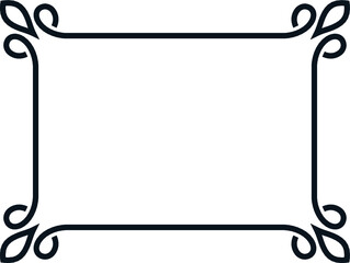 Vector border frame. Background or album page. Simple rectangular horizontal billboard, web banner, card, plaque, signboard, sticker or label 