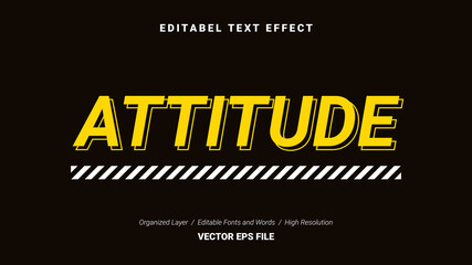 Editable Attitude Font Design. Alphabet Typography Template Text Effect. Lettering Vector Illustration for Product Brand and Business Logo.