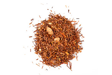 red tea leaves isolated on white